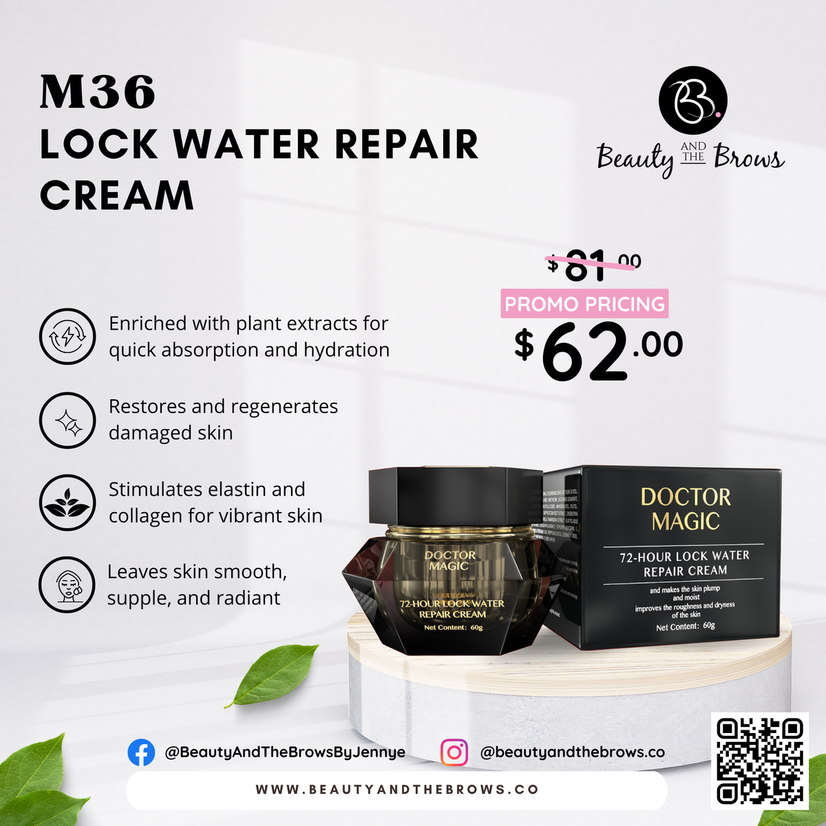 Doctor Magic M36 - Lock Water Repair Cream | Beauty and the Brows